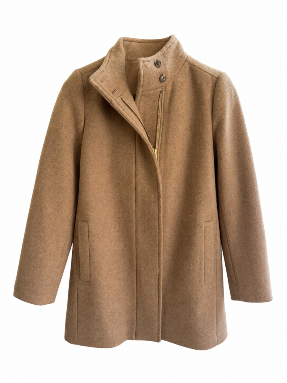 J.Crew Factory City Coat Button Neck Wool Blend NWT Size 10